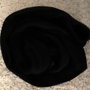 black, long neck scarf.